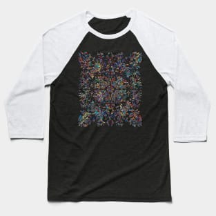 A symmetrical curvy lined design in stained glass coloring Baseball T-Shirt